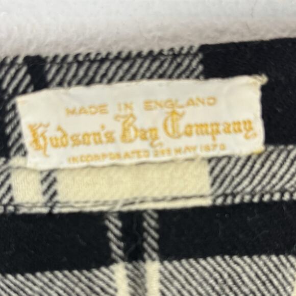 Hudsons Bay Co Wool Skirt Tartan Plaid Pleated Made In England Cream Black 28x30 - Picture 6 of 10